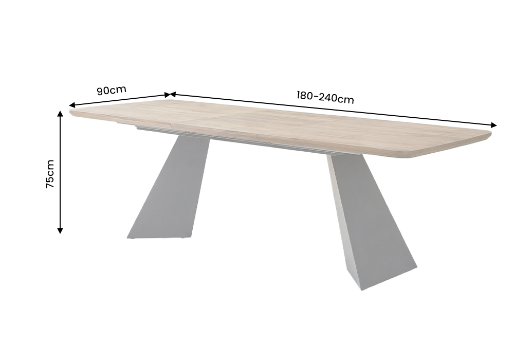 Esstisch PRESTIGE 180-240cm ausziehbar Nussbaumholz furniert natur