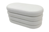 Gepolsterte Bank VOGUE 85cm oval mit Stauraum Bouclé weiß