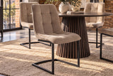 Freischwinger MIAMI quadratische Steppung Cord taupe mit schwarzem Metallgestell