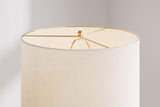 Table Lamp ELEGANCIA 70cm white lampshade ceramic black golden