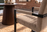 Freischwinger LOFT mit Armlehnen Kord taupe Metallgestell schwarz