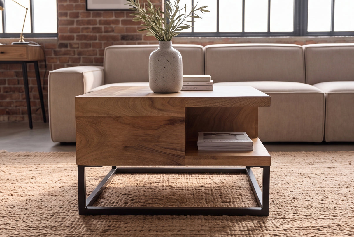 Couchtisch GIANT 60cm Mangoholz cremeweiß