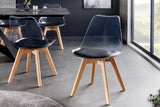 Chair SCANDINAVIA MEISTERSTÜCK beech wood legs transparent black artificial leather