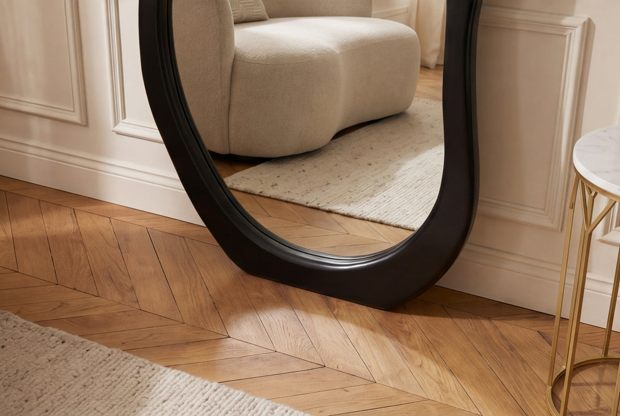 Standspiegel ORGANIC 180cm MDF schwarz