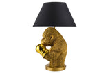 Tischleuchte KING APE 55 cm, goldfarben, schwarzer Schirm