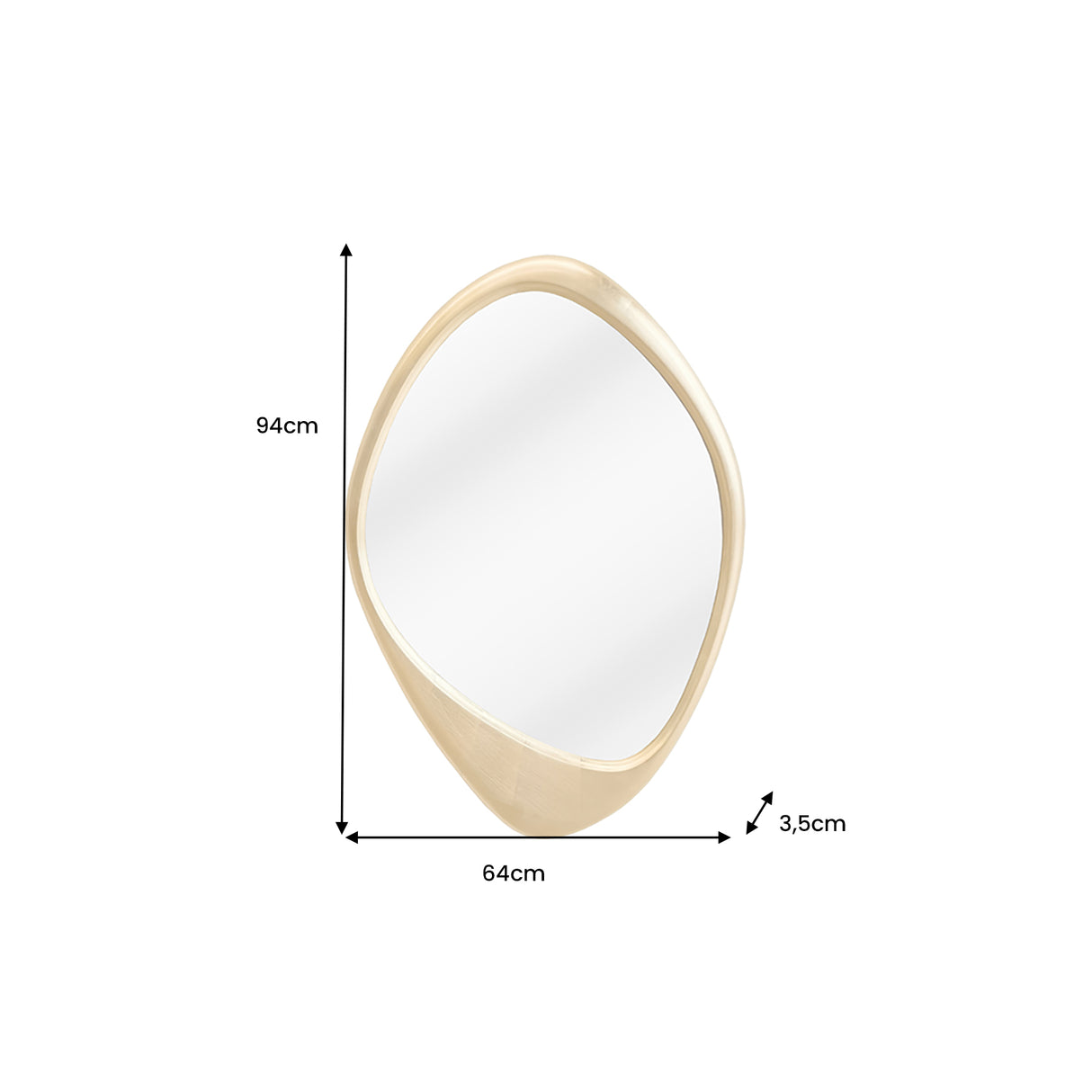 Wall mirror ORGANIC 90cm gold