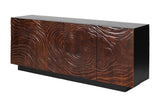 Sideboard FLUID 175cm 3D Akazienholz schwarz und dunkel walnussbraun