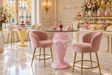 Bistrotisch SOFT POP 75cm pastellrosa mit magnetischer abnehmbarer Kirsche SWEET SOCIETY hauseigenes Design