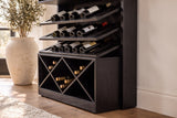 Bar cabinet SCORPION 160cm w/ mirror mango wood black