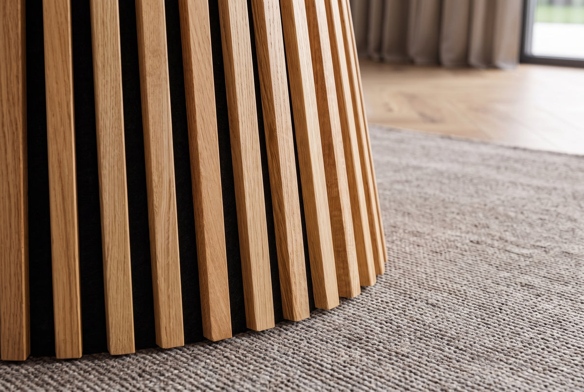 Dining table VALHALLA WOOD Ø 120cm round oak wood veneered natural