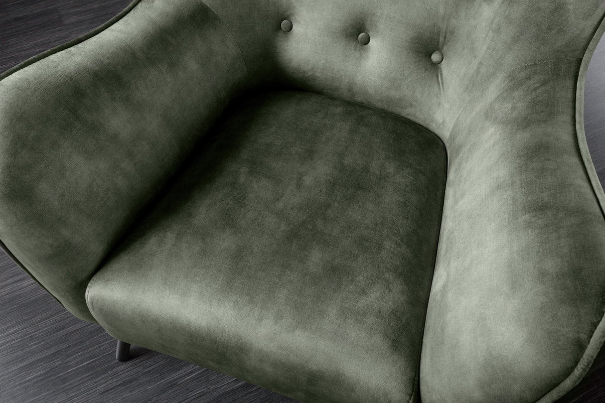 Wing chair AMSTERDAM velvet green