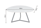 Coffee table MARVELOUS 90cm ceramic white