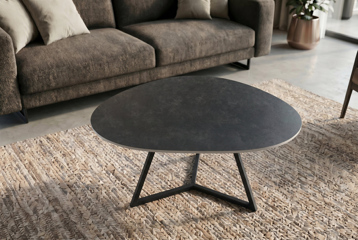 Coffee table MARVELOUS 90cm ceramic grey