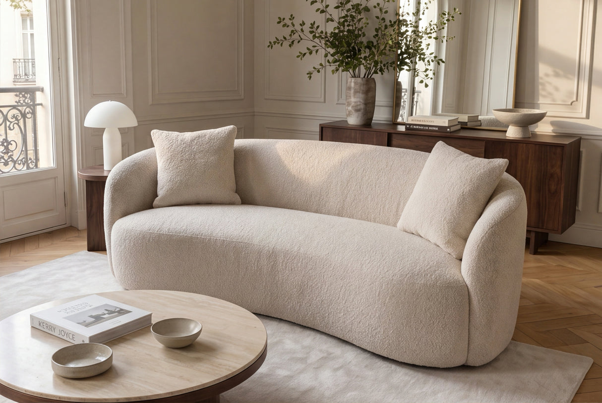 Sofa ELEMENTAL 180cm 2-seater bouclé champagne beige