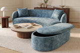 Bench chest ELEMENTAL 120cm upholstered w/ storage space velvet petrol