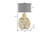 Tischleuchte KING APE 55 cm, goldfarben, schwarzer Schirm