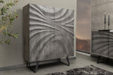 Highboard HURRICANE 120cm 3D acacia wood grey