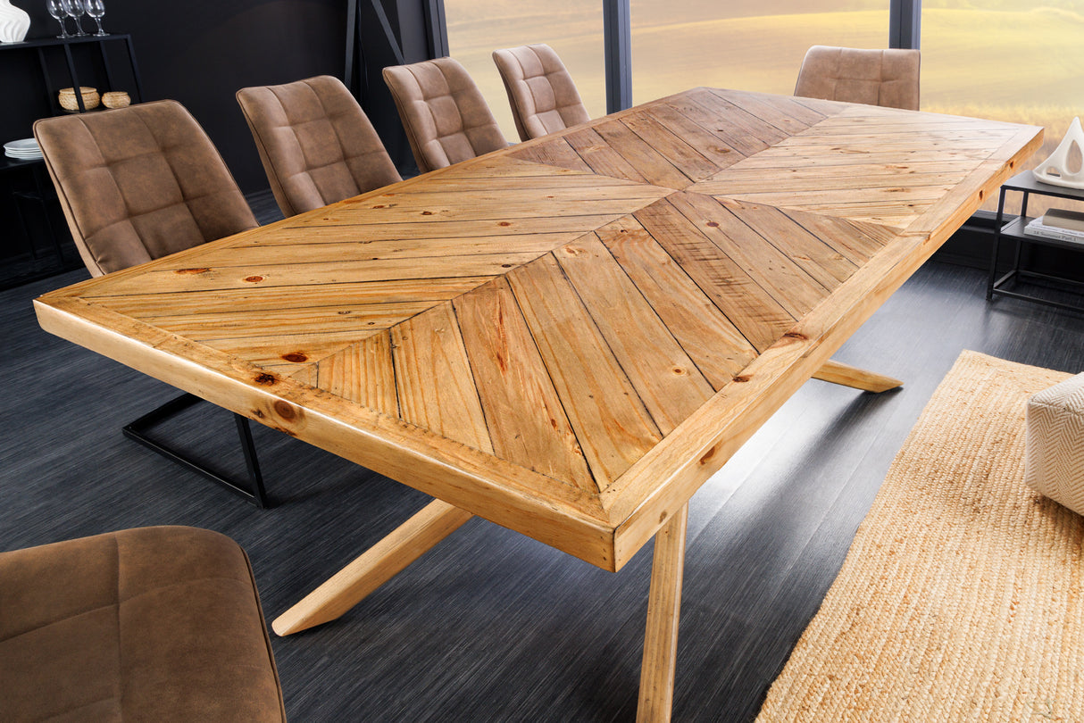 Dining table WOOD SCULPTURE 200cm recycled pinewood natural