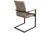 Cantilever chair OXFORD with armrests microfibre antique taupe