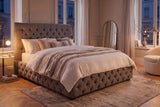 Bed PARIS CHESTERFIELD 180x200cm linen grey