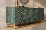 Sideboard SCORPION 180cm 3D Mangoholz türkis gold