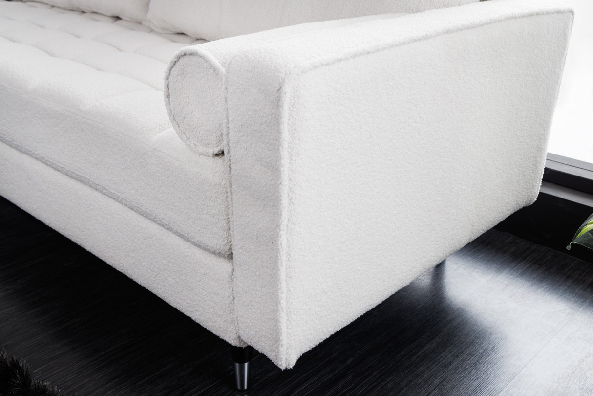 Sofa COZY 220cm 3-seater bouclé white