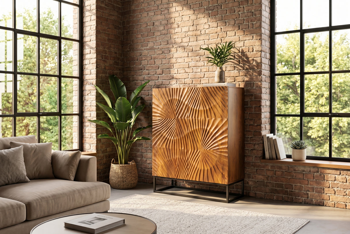 Highboard SCORPION 120cm 3D mangobraun