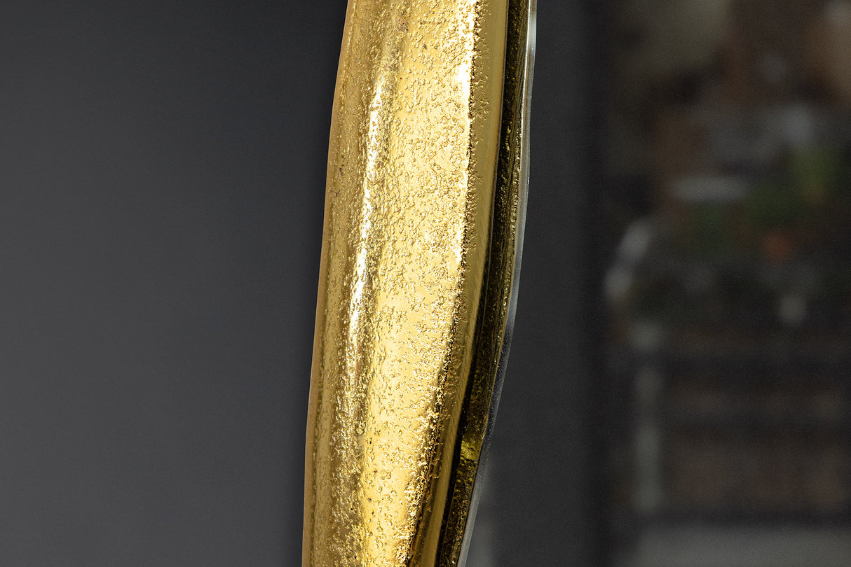 Wandspiegel PORTRAIT 70cm oval gold Metall handgefertigt