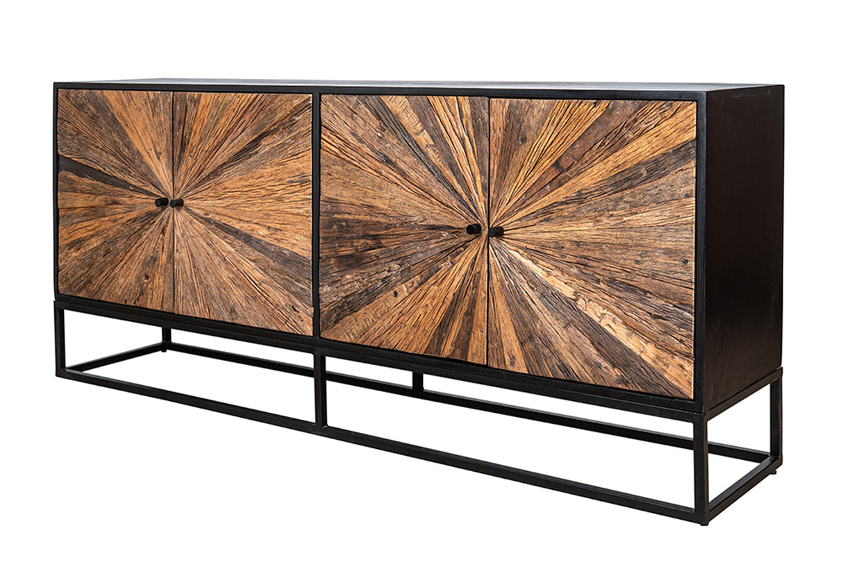 Sideboard BARRACUDA 180cm mango wood and brown teak wood