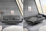 Sofa bed JAZZ 195cm 3-seater textured fabric grey