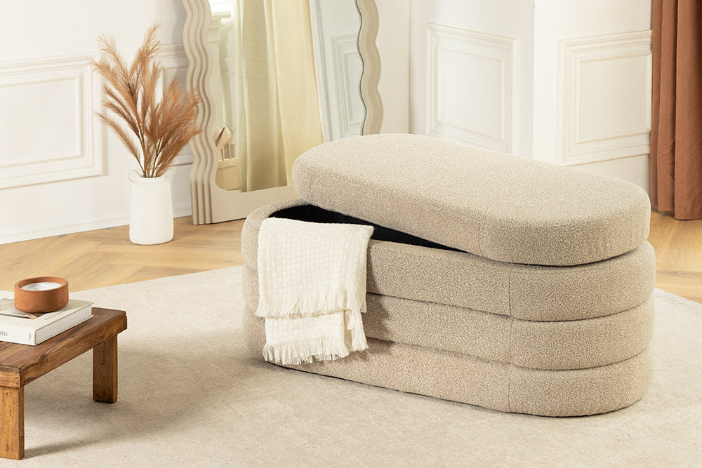 Polsterbank VOQUE 115cm Bouclé Taupe