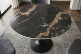 Bistrotisch LYON 80cm rund Aurora Oro Keramik Schwarz Gold Sand