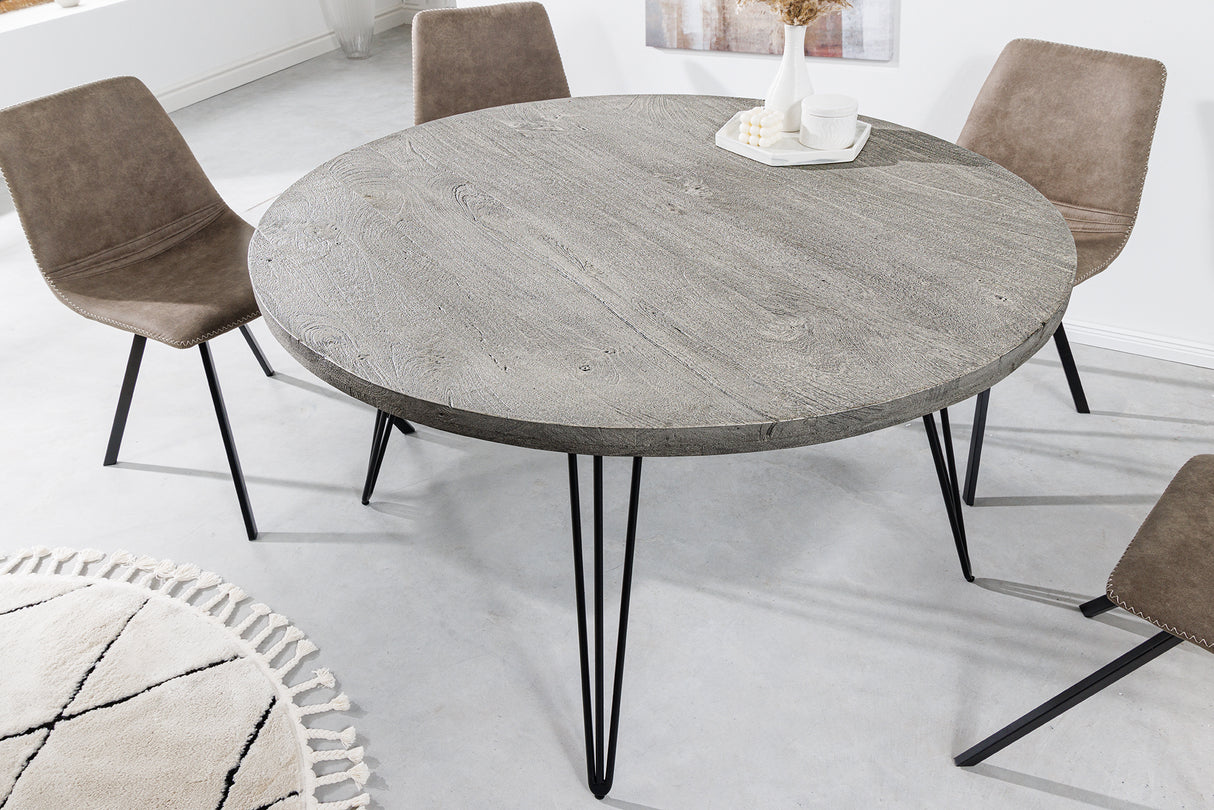 Dining table SCORPION Ø 80cm round mango grey