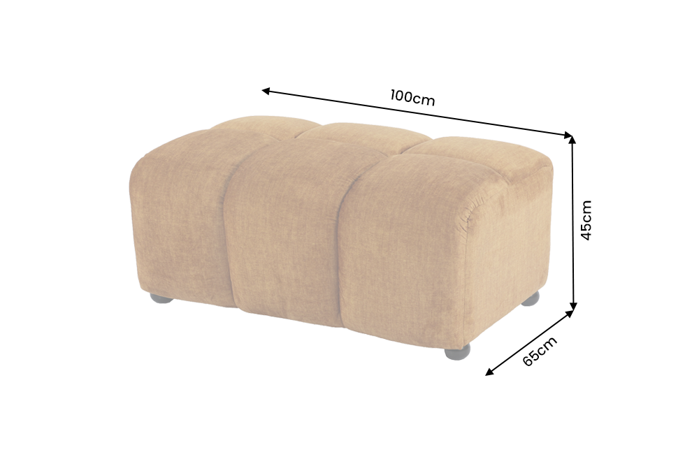 Hocker CLOUD 100cm Samt Senfgelb