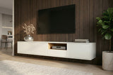 TV-Board LOFT 200cm hanging white natural