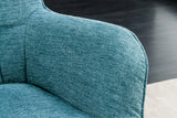 Armchair SCANDINAVIA with armrests textured fabric blue