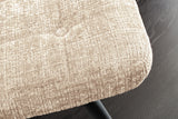 Hocker SCANDINAVIA mit schwarzen Metallbeinen Chenille-Stoff Champagner