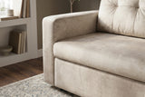 Sofa bed SMART 140cm 2-seater velvet champagne beige