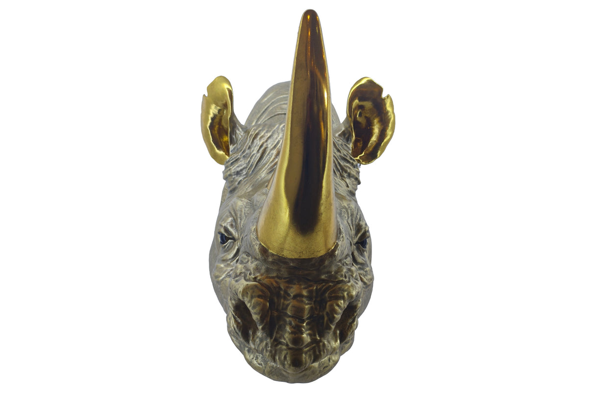 Wall decoration RHINO 60cm handmade gold