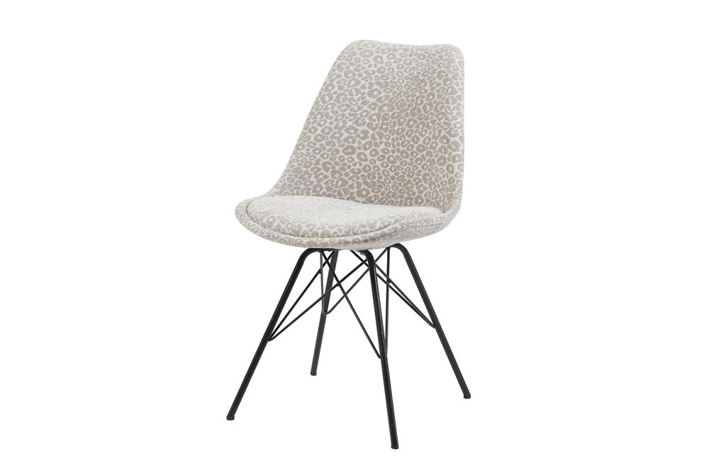 Chair SCANDINAVIA MEISTERSTÜCK leopard pattern beige grey