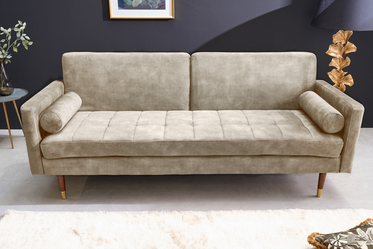 Sofa bed COUTURE 200cm velvet champagne