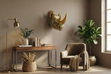 Wall decoration RHINO 40cm handmade gold