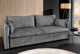 Sofa bed APARTMENT 215cm 3-seater velvet grey