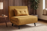 Sleeping chair SMART MULTIFUNCTION 100cm velvet mustard yellow