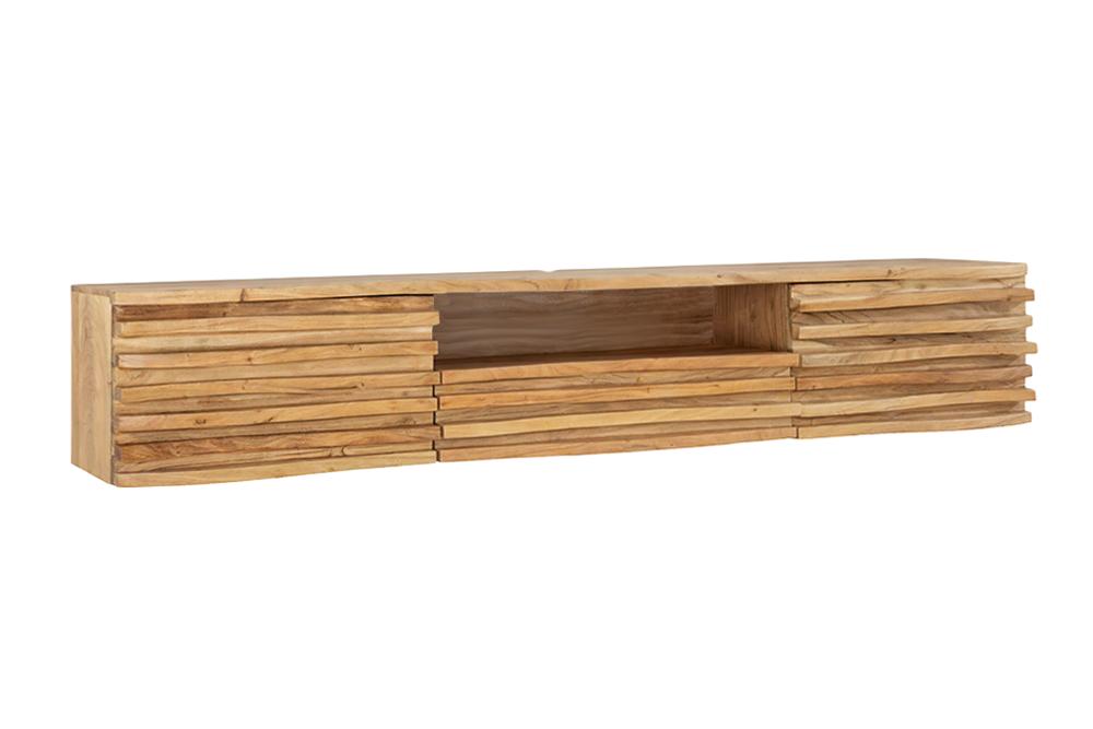 TV lowboard RELIEF 200cm hanging acacia wood natural