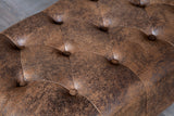 Footstool CHESTERFIELD antique look microfibre brown