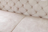 Sofa MODERN BAROCK II 240cm 3-seater velvet champagne in chesterfield style