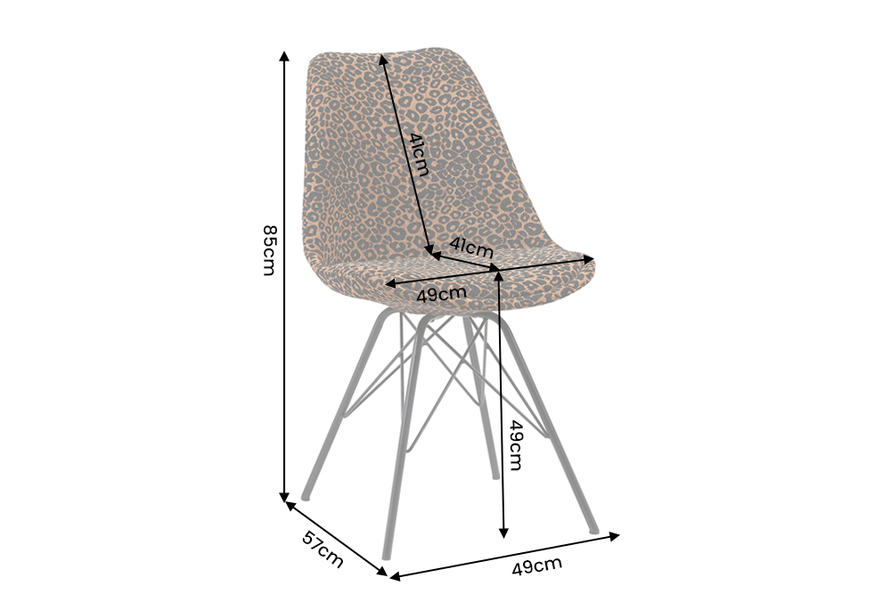 Chair SCANDINAVIA MEISTERSTÜCK leopard pattern brown black