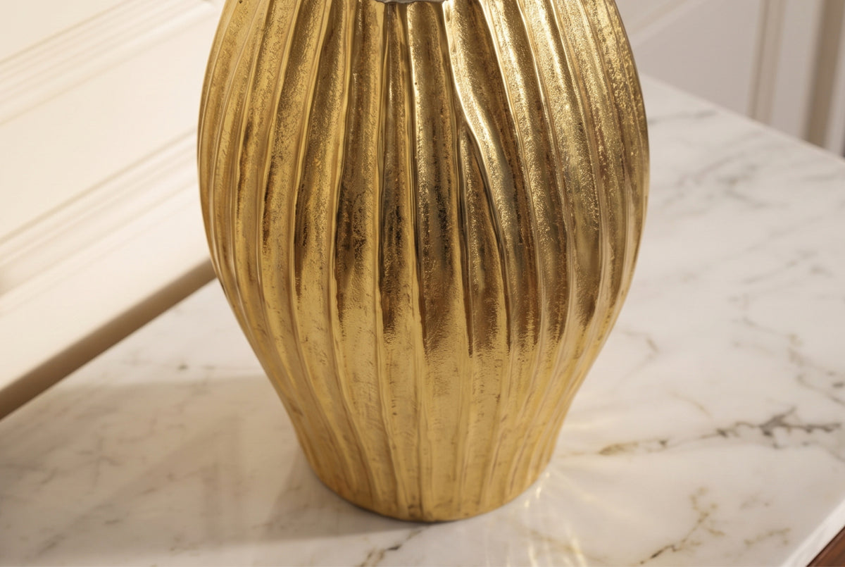 Dekovase ELEGANCE 30cm mit Hammerschlag-Effekt antik gold