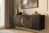 Sideboard GOLDEN SUNSET 180cm 3D hanging mango wood black